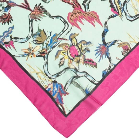 Vtg 90's Balenciaga Rosabotanica Pink Floral Print Limited Edition Silk Scarf - Picture 3 of 15